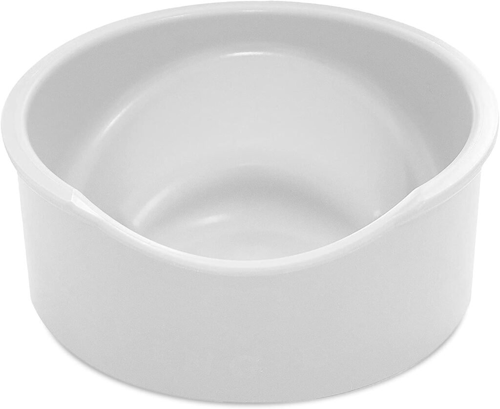 Enhanced Pet Bowl - ABS Plastic - Pet Bowl for Flat Face Dog  Cat - Vet Approved - Non-Slip Slanted with Ridge - Less Mess Less Gas and Better Digestion Dishwasher Safe (White)