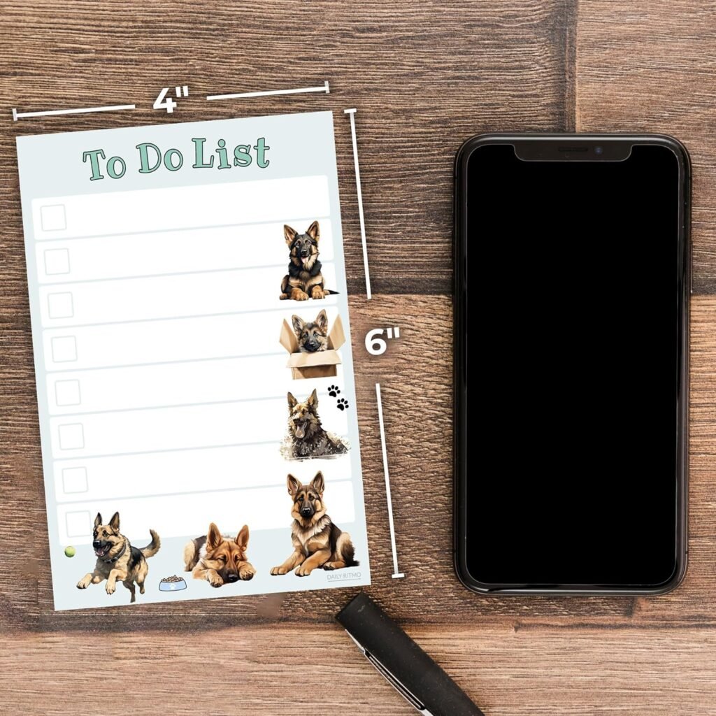 Kawaii Pug Puppies Sticky to Do List Notepad - Dog Sticky Notes Stationary School Office Supplies for Girls and Pug Mom | Pug Gifts for Pug Lovers | 4 x 6 50 Pages
