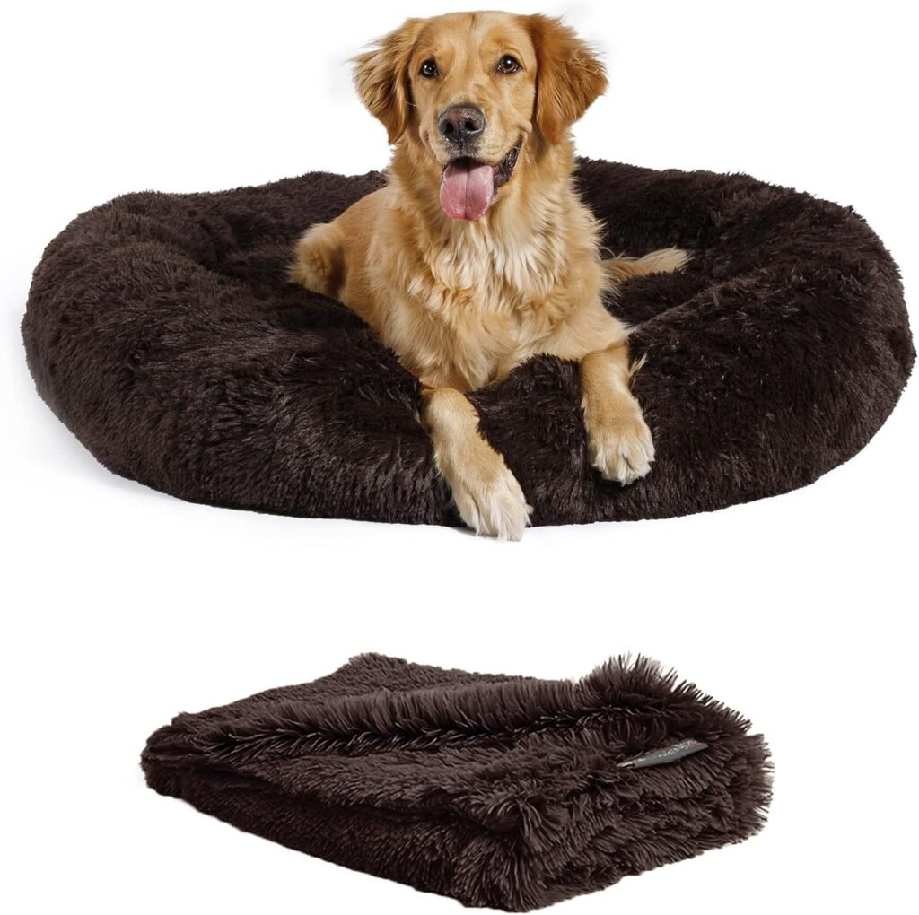 Best Friends by Sheri The Original Calming Donut Cat and Dog Bed in Shag Fur Sage, Small 23