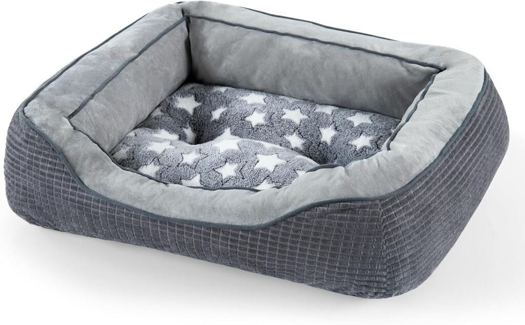 SIWA MARY Dog Beds for Small Medium Large Dogs  Cats. Washable Pet Bed, Orthopedic Dog Sofa Bed, Luxury Wide Side Fancy Design, Soft Calming Sleeping Warming Puppy Bed, Non-Slip Bottom