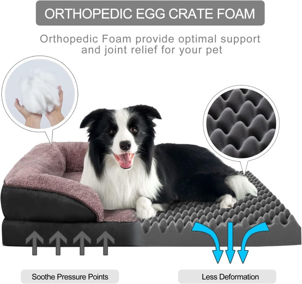Dog Beds for Medium Dogs, Dog Sofa Bed with Removable Washable Cover  Nonskid Bottom, Orthopedic Dog Bed for Medium, Large Dogs