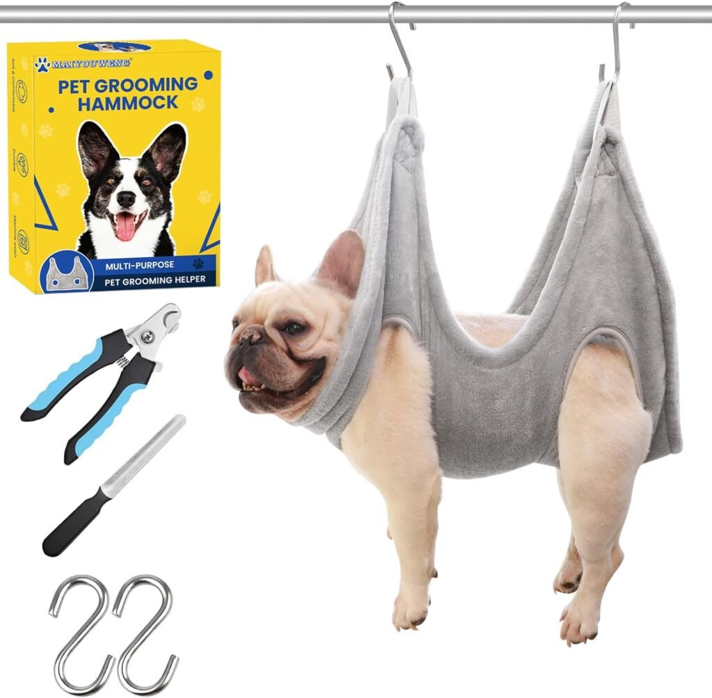 MAIYOUWENG Dog Grooming Hammock,Dog Grooming Supplies,Dog Hammock,Dog Grooming Harness,Pet Grooming Hammock,Grooming Table,Dog Nail Clipper,Dogs Cats Grooming,Claw Care (S)