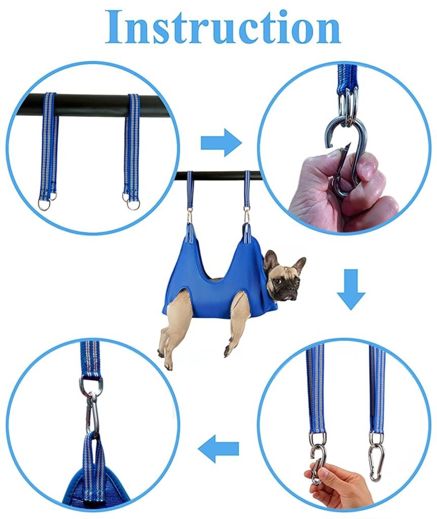 10 in 1 Pet Grooming Hammock Harness with Nail Clippers/Trimmer, Nail File,Dog Nail Hammock, Dog Grooming Sling for Nail Trimming/Clipping